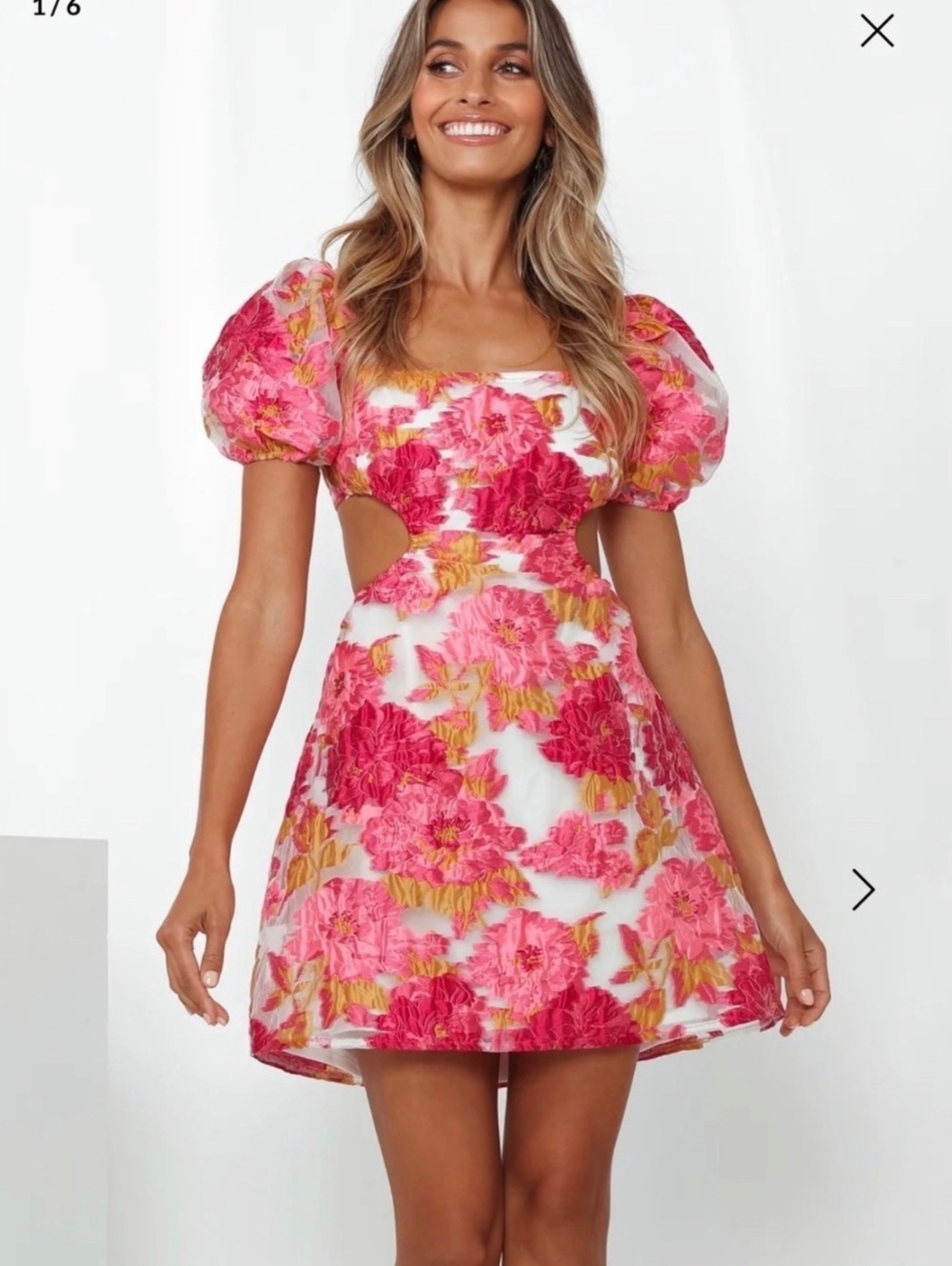 Hello Molly Answer Is Glamour Dress Fuchsia Floral Cutout Mini Dress Size 6